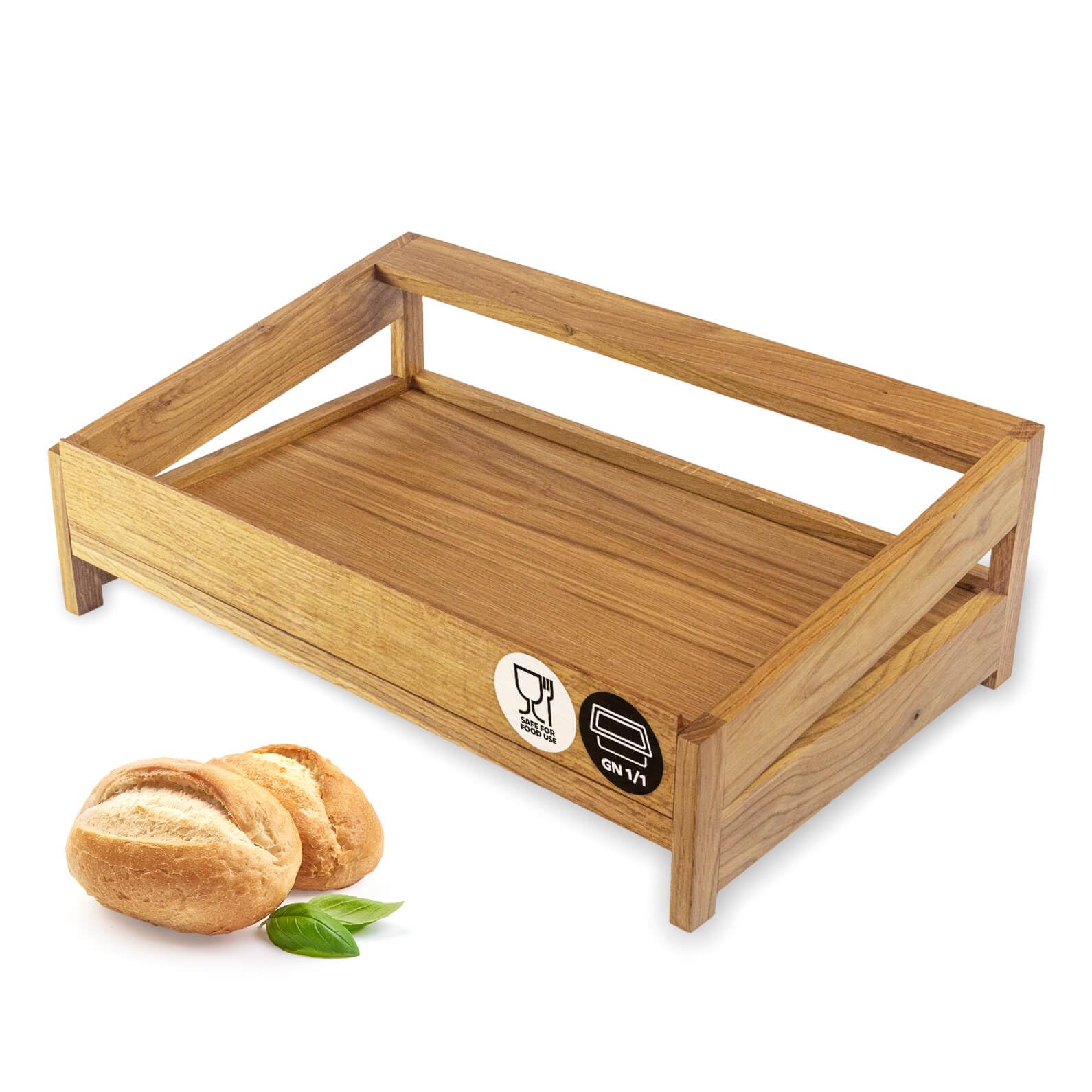 Elegancka półka skośna do kosza bufetowego na chleb | 530 x 325 - GN 1/1 | Organier do chleba, Serwis bufetowy, Prezenter do pieczywa, Pojemnik na wypieki bufetowe - podstawa