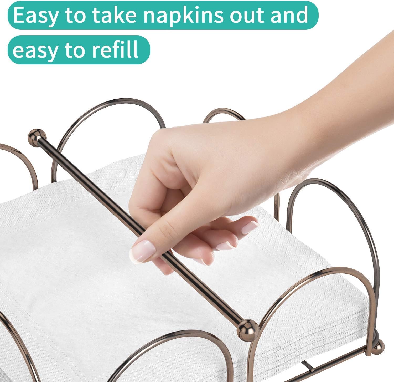 Flаѕh Dеаlѕ - 60% оƒƒ Flat Napkin Holder for Tables Bronze Decorative Napkin Holder Weighted Paper Caddy Tissue Dispenser for Luncheon Decorative Napkins & Decorating Party Kitchen Countertops