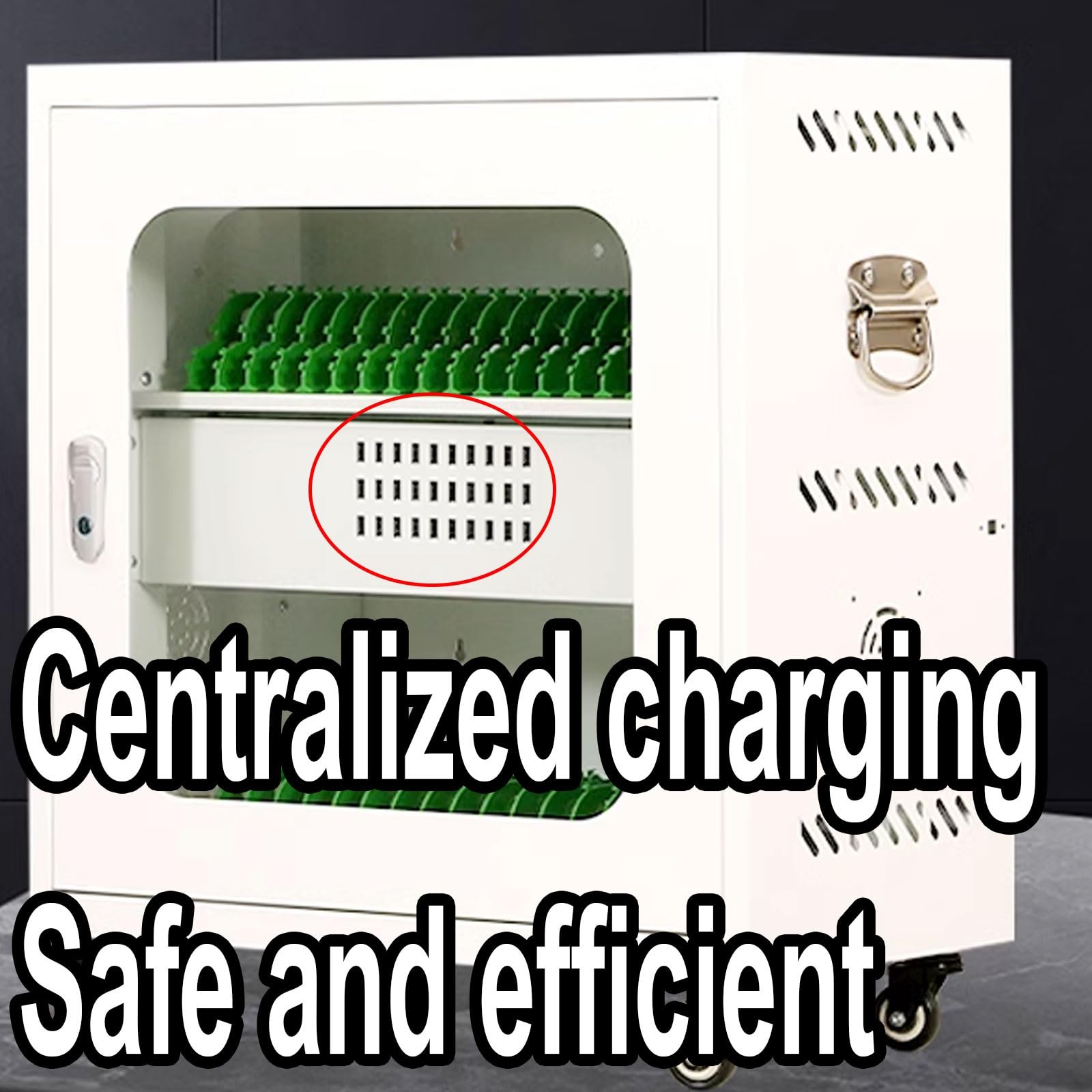 Mobilny wózek do ładowania z zamkiem do urządzeń elektronicznych