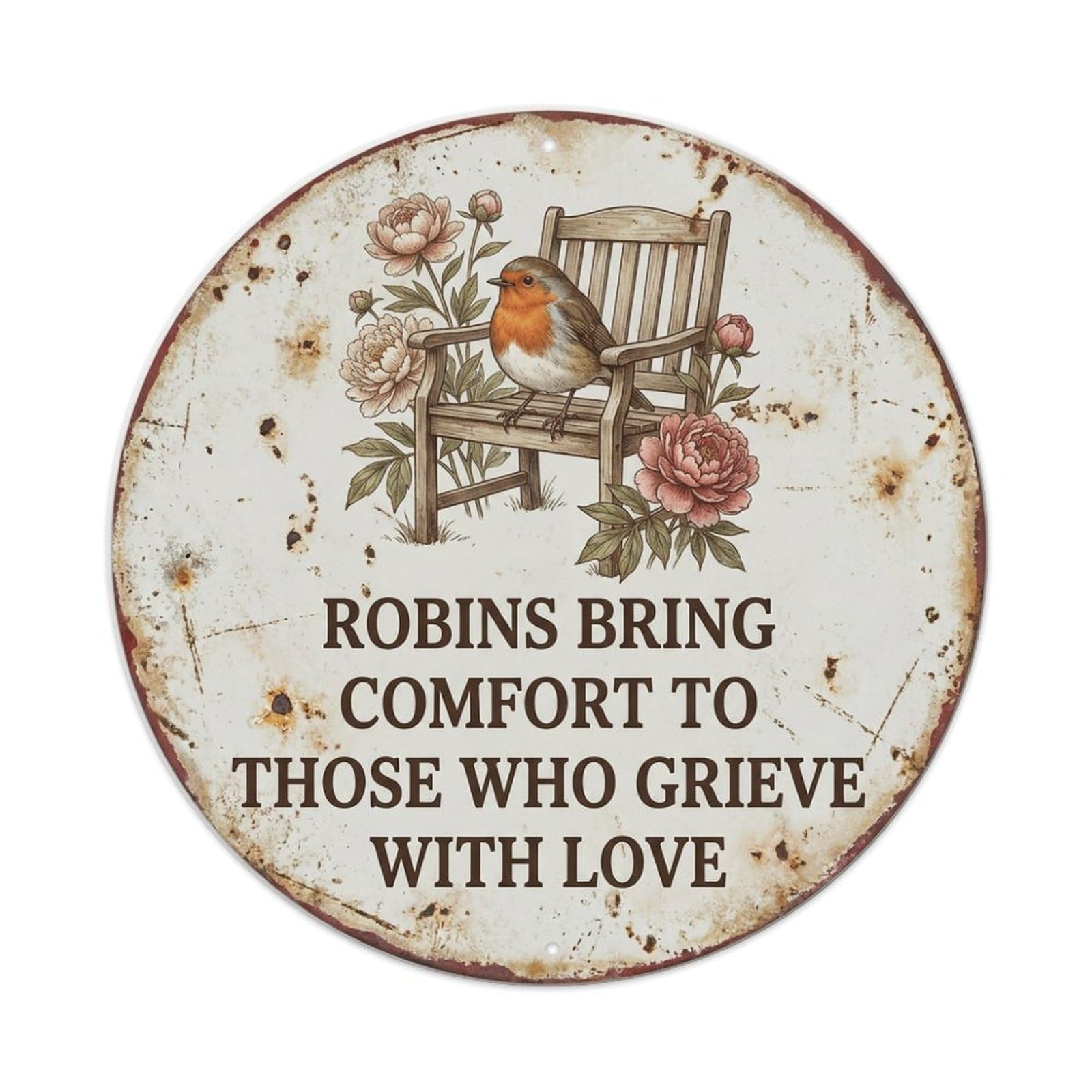 Tgrcjimh Style. Vintage Robin Bird Garden Quote Comfort Metal Tin Sign