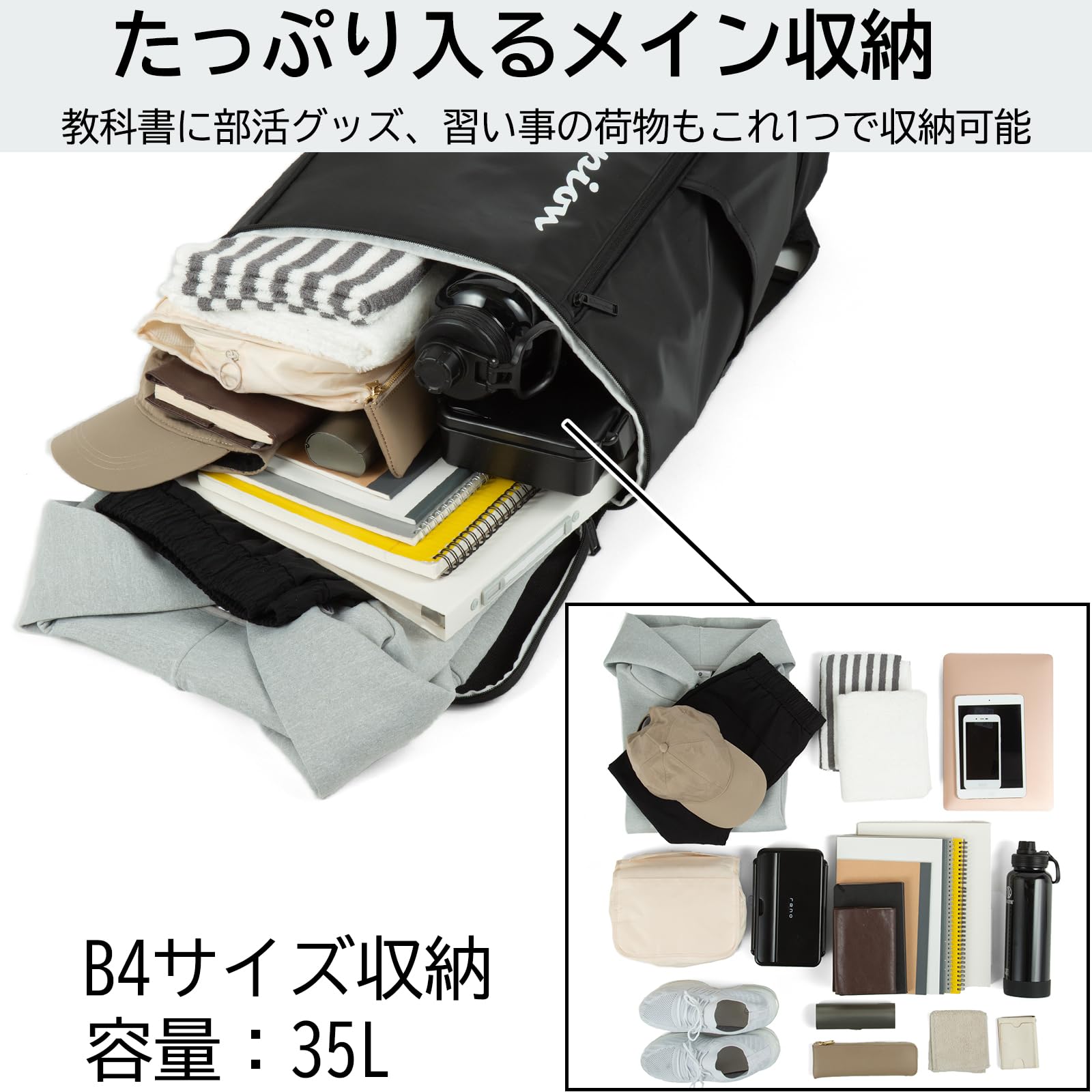 Champion([??????) Women's Casual Bag, White, H54×W33×D19cm