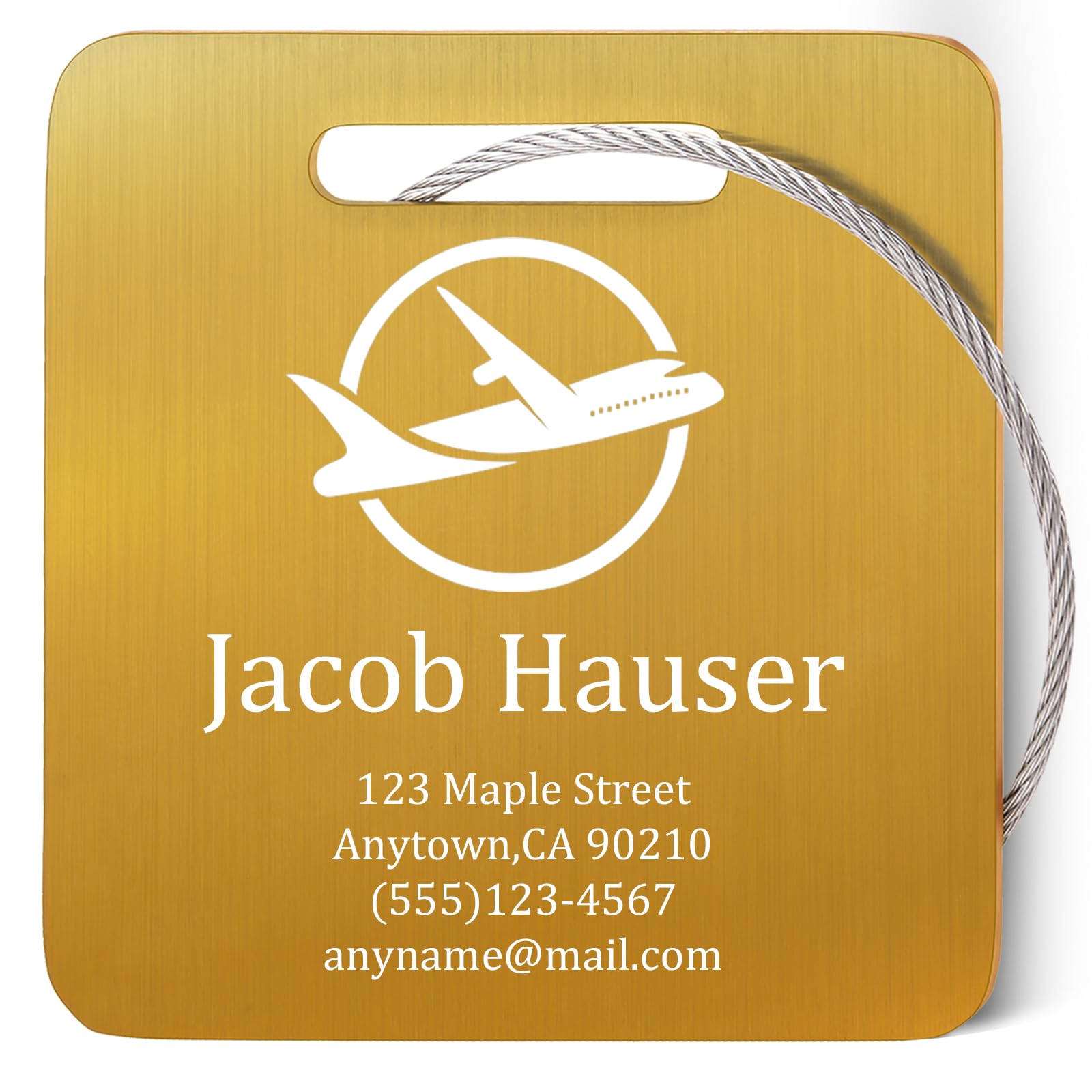 Luggage Tags for suitcases Tags Pack of 1 Personalized Luggage Tags Double Sided Laser Engraving Metal Luggage Tag and Stainless Loops Customizable