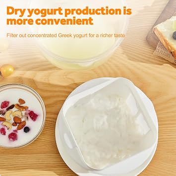 3000ML Fine Mesh Yogurt Strainer Bowl for Greek Yogurt & Soy Milk
