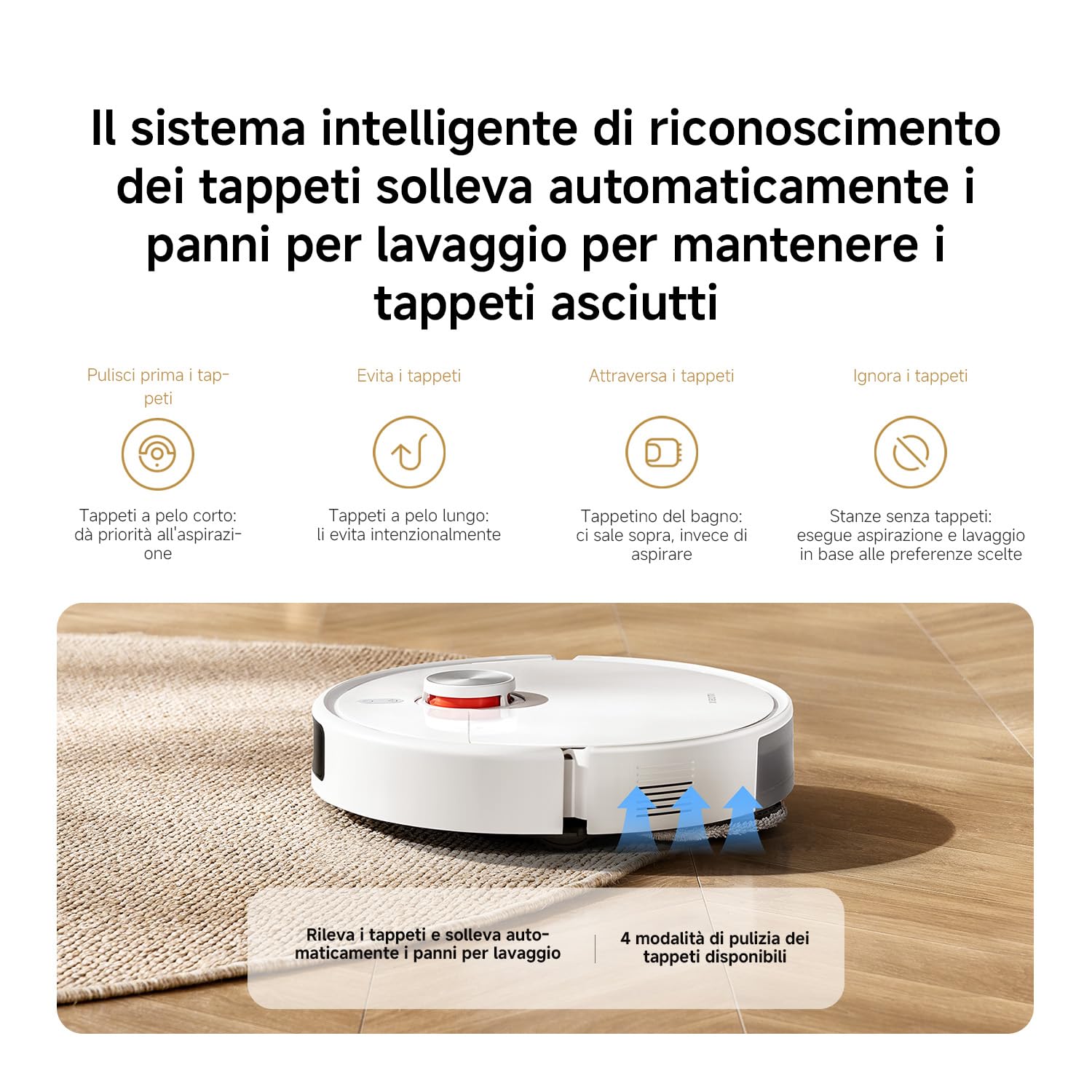 XIAOMI Robot Vacuum S40 Pro, aspirapolvere robotico intelligente e mocio, spazzole laterali autoestensibili, aspirazione 15000 Pa, pavimento duro e tappeto, telecomando tramite app