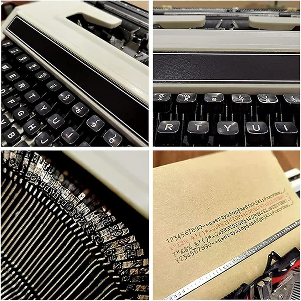 Traditional Nostalgic Retro Manual Typewriter – Portable, Easy-to-Use Classic Mechanical English Typewriter for Writers & Collectible Gifts