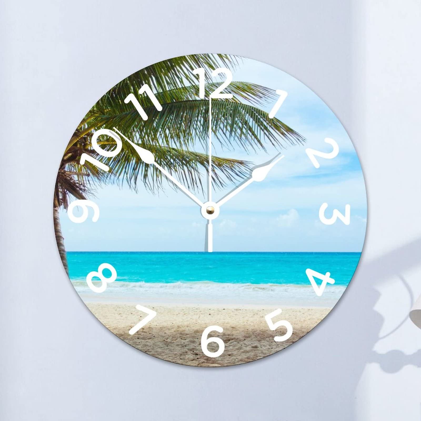 Horloge murale silencieuse palmiers pour une ambiance maison zen