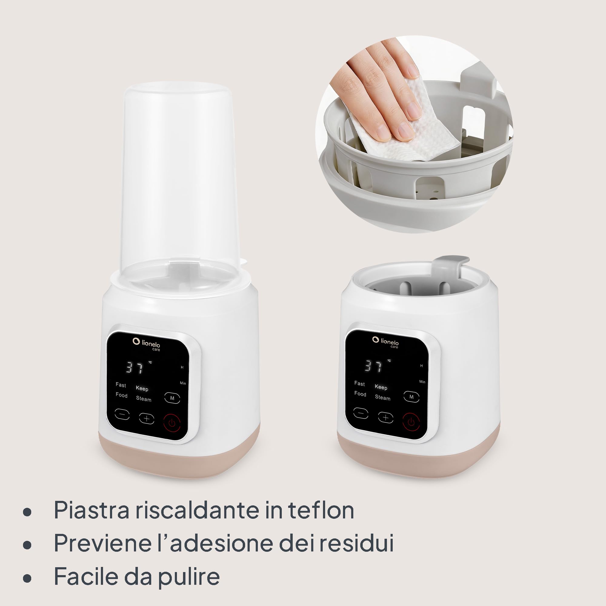 LIONELO Thermup 3.0 Scaldabiberon Elettrico 6 in 1 per Neonato | Sterilizzatore 99,9%, 400 W, Riscaldamento Rapido, Scongelamento, 35-100°C e Mantenimento Caldo fino a 24 Ore