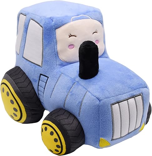 Vista 17 de Juguete de peluche de tractor de felpa suave, almohada de peluche súper linda, excelente regalo para niños o fiesta de cumpleaños de 12 pulgadas