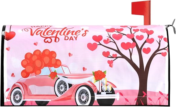 Spring Flowers and Birds 21"x18" Magnetic Mailbox Covers Suitable for 19 "x6.5 Standard Mailbox, Valentines February 14th Mailbox Covers