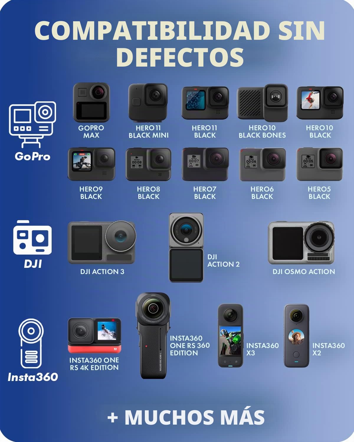 Movo DiveRig1 XL - Paquete de Aparejos de Buceo con Luces LED Impermeables - Compatible con GoPro Hero, HERO5, HERO6, HERO7, HERO8, HERO9, HERO10 y dji Osmo Action CAM - Accesorios de Buceo para