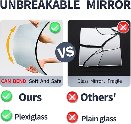 Miniatura 5 de Espejo de mesa para escritorio, espejo organizador de maquillaje, espejo irrompible, espejo de maquillaje de viaje, espejo portátil de encimera,