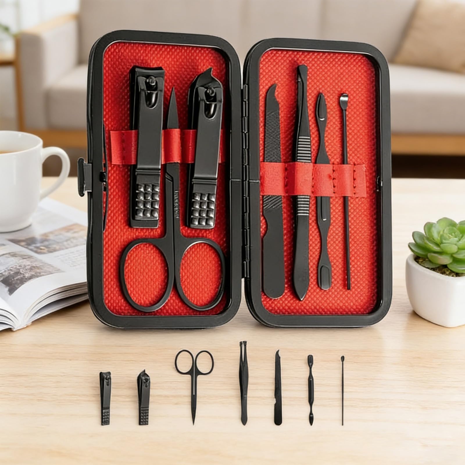 7PCS Nail Clippers Set Portable Travel Nail Kit Multi-Functional Fingernail Grooming Tools Compact Manicure Accessories