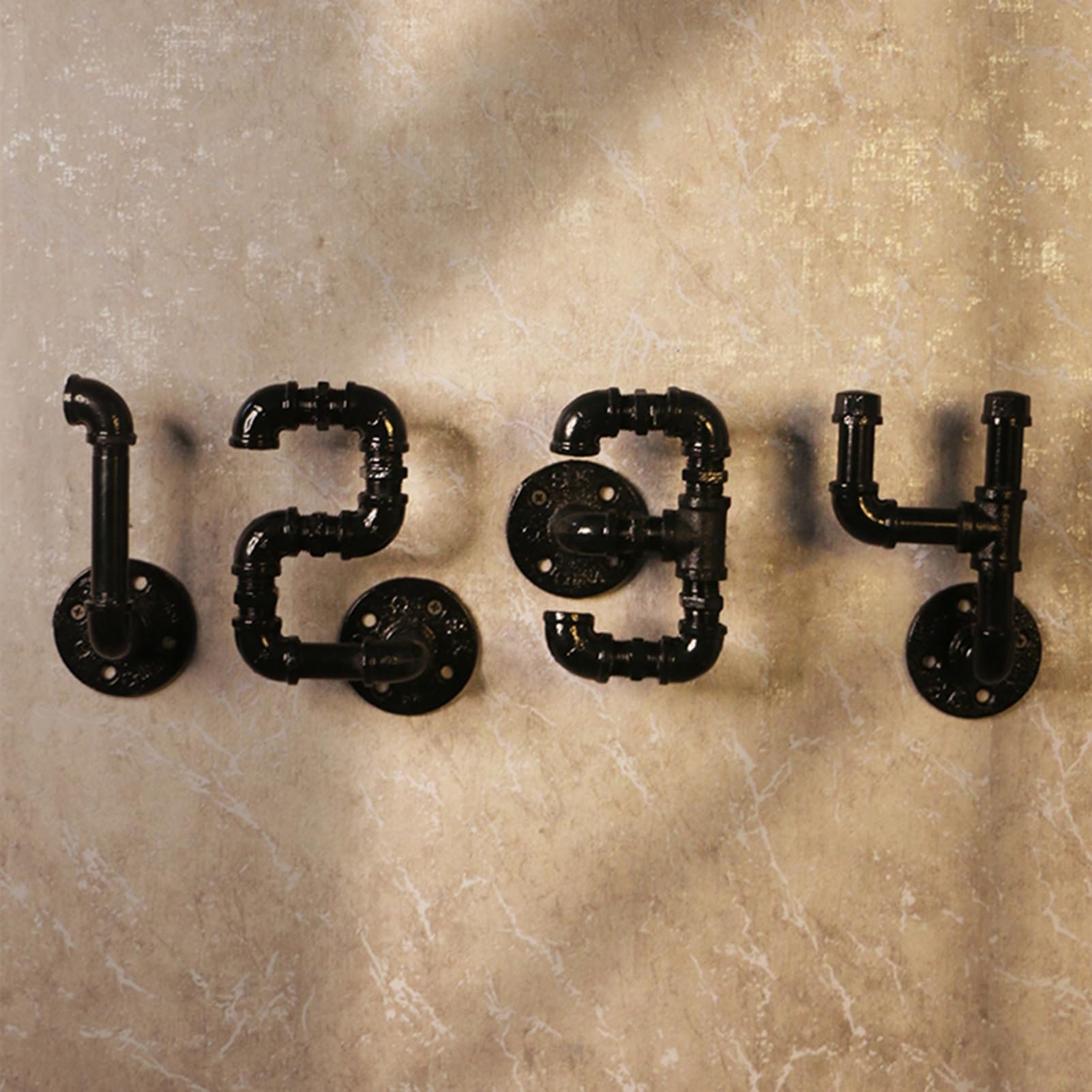 Numeri e Lettere dell'Alfabeto del Tubo di Ferro, Decorazione da Parete per Tubo dell'Acqua per Casa/Caffetteria/Bar, Cartelli Metallici in Ghisa Personalizzabili, Arredamento Vintage dal Design Indus