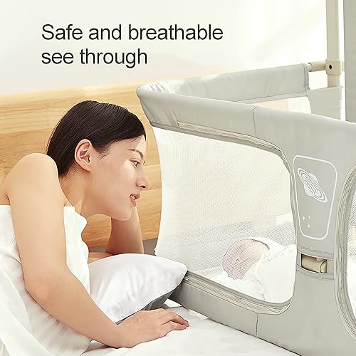 Miniatura 3 de Cama de noche para bebé, cuna portátil plegable 3 en 1, ventana de malla transpirable y visible, cubierta de forro suave y lavable y aleación de