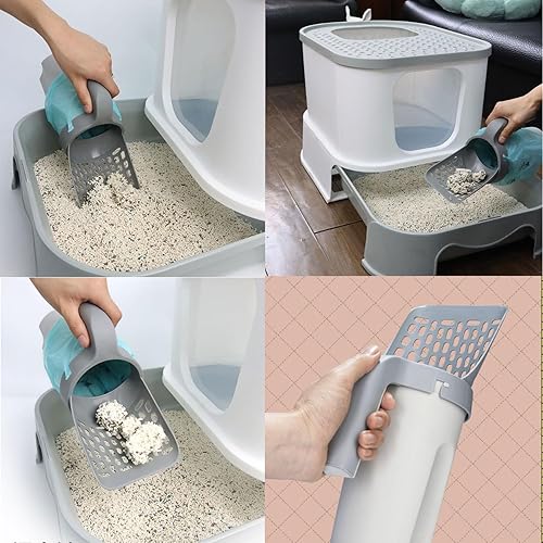 Miniatura 5 de Cuchara de arena para gatos con bolsa de repuesto para mascotas, pala de arena duradera para gatos, pala de arena para gatos, pala portátil para