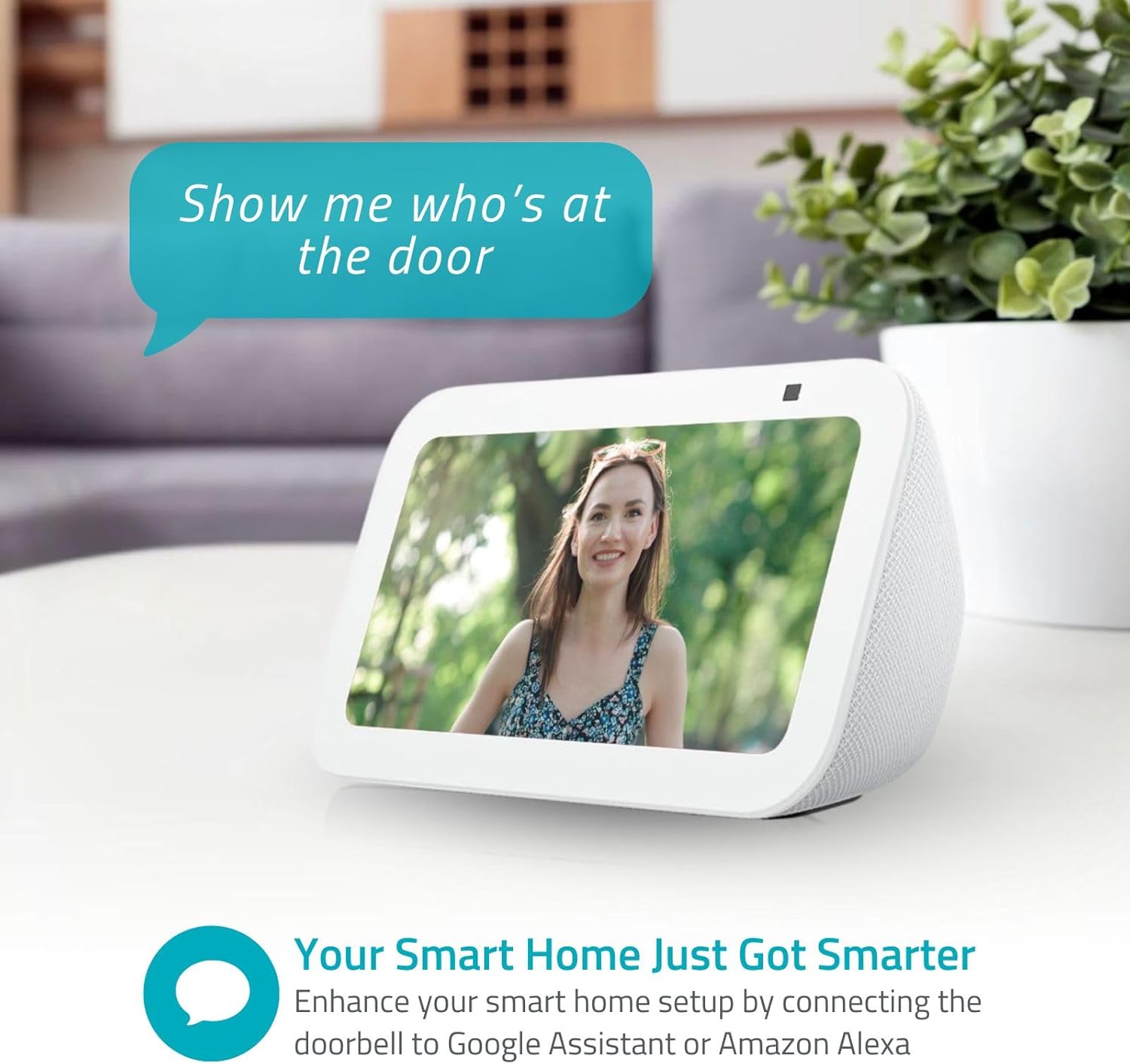 Nedis WIFICDP31BK doorbell integrated with a smart display showing live feed