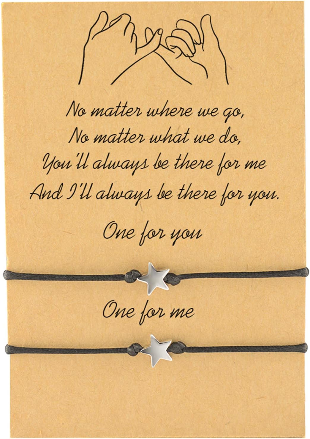 Friendship Star String Bracelets 2PCS for Women Men Adjustable Bracelets Mother Daughter Couple BFF Birthday Gift