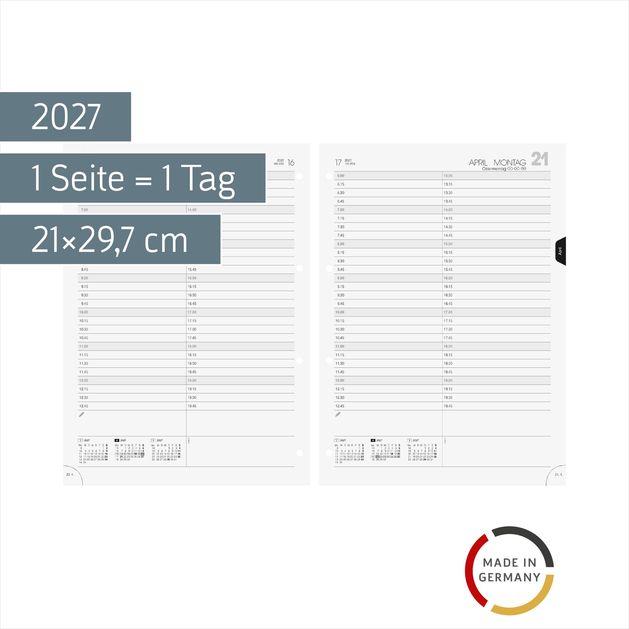 BRUNNEN Kalender BRUNNEN Tages-Ersatzkalendarium Mod. 787 2027 | 210×297 mm