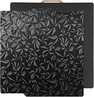PEO PET Build Plate,Magnetic Print Bed,Carbon Fiber/Diamond Textured Double Sided Flex Spring Steel Sheet for Bambu Lab P1S,P1P, A1, X1, X1C, X1E and X1-Carbon Combo 3D Printer 257x257mm