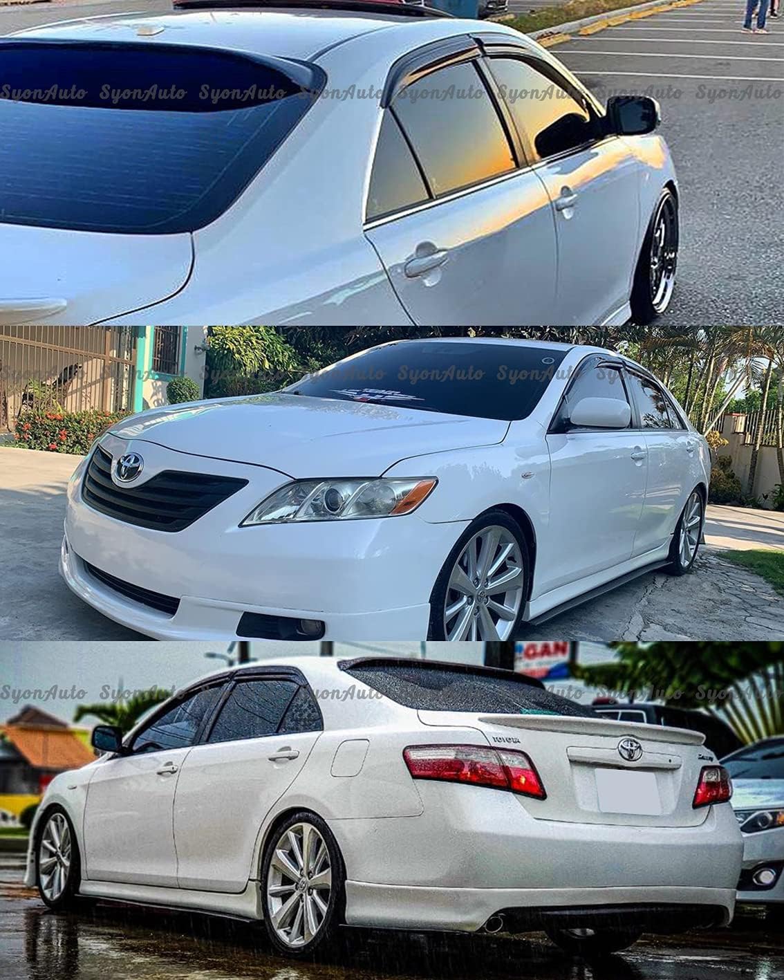 FITS 2007-2011 Toyota Camry JDM 3D Wavy Mugen Style Window Visor RAIN Guard Vent