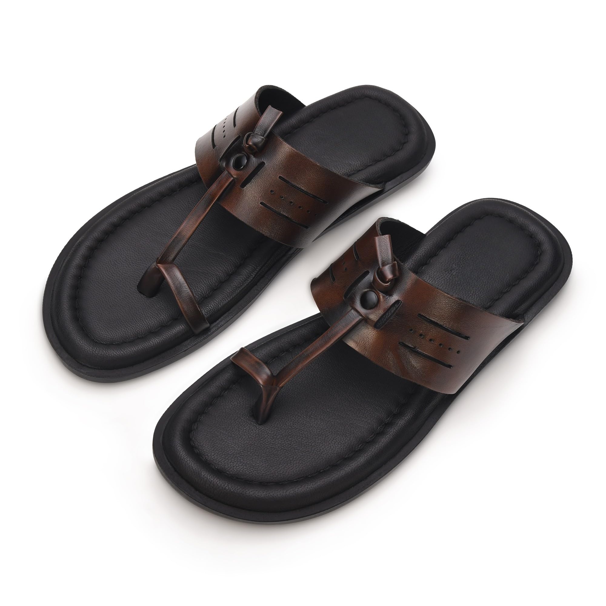 stephorn Men’s Premium Leather Kolhapuri Chappal | Modern Ethnic Comfort Footwear | Soft Cushioned Sole Slip-On | Stylish Handcrafted Design for Kurta & Casual Wear-picture-41