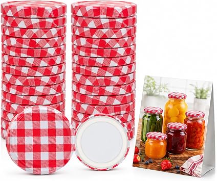 Gatuida Mason Jar Lids, 40 Pcs Iron Screw Caps for 5. 8cm Mouth Jars, Airtight Leak-Proof Replacement Lids for Canning, Preserving, Jam, Sauce, Spice Storage in Home Kitchen
