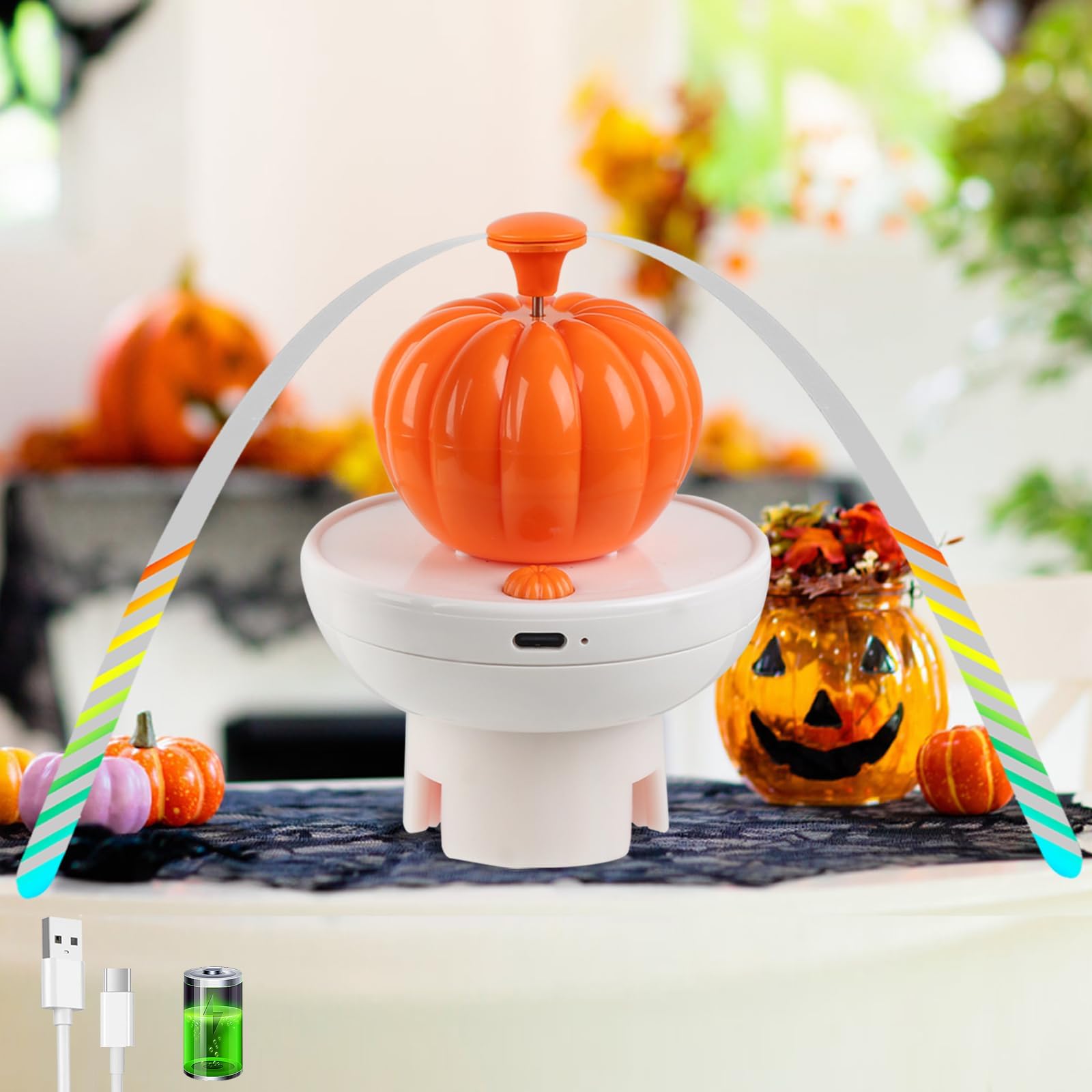 TEPENAR Fly Fans for Tables - USB-C Rechargeable Insect Spinner with Holographic Wings, Food-Safe Mosquito Repellent & Flying Pest Control to Keep Flies Away During Meals (1PCS)