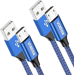 NIBIKIA Cable Micro USB,2 Pack[0.5m+0.5m] Carga Rápida Android Cable Android Nylon Movil Cables Cargador Compatible con Samsung S7 S6 S5 j7 j5 j3 Tablet Huawei Sony HTC Motorola Nexus LG PS4