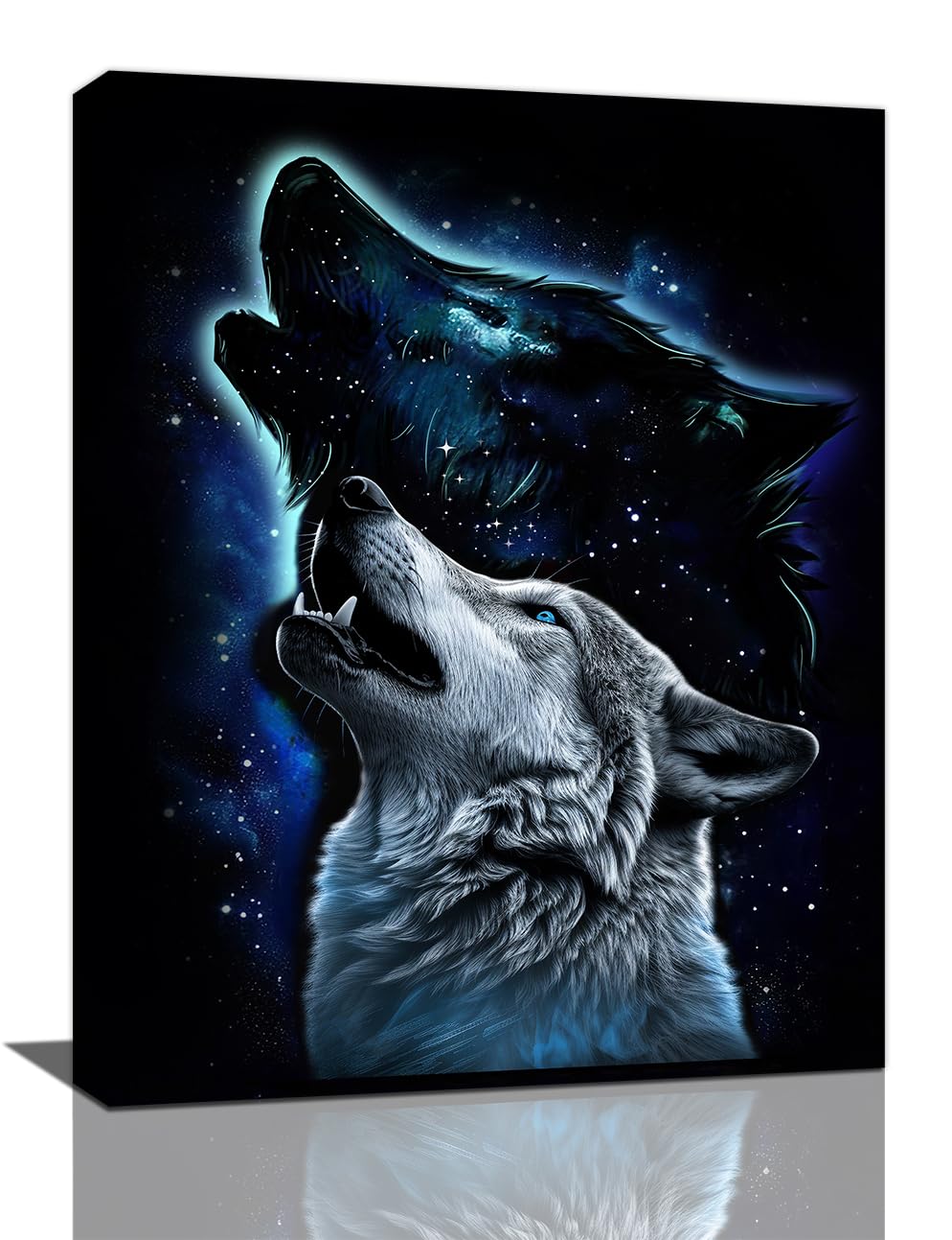 Wolf Wall Art Wolf Wild Animal Wall Decor Gift Modern Canvas Painting Prints Artwork Home Decoration Framed for Bathroom Kitchen Bedroom Living Room 12