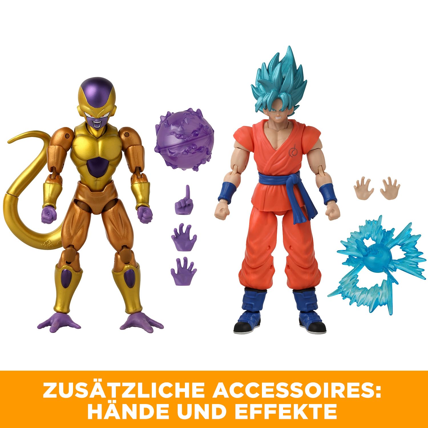 BANDAI - Dragon Stars Figuren - Dragonball Super - 17cm - Battle Pack - Golden Freezer vs Super Saiyan Blue Goku - 2er Pack - 37169