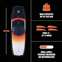 Vista 3 de Hyperlite Baseline Wakeboard + Remix Bindings Wakeboard Paquete - Perfecto para principiantes a ciclistas intermedios