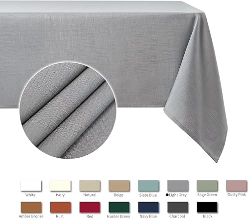 Miniatura 4 de maxmill Mantel cuadrado antiarrugas a prueba de derrames, con textura de lino, mantel decorativo de tela para banquetes, fiestas, eventos, cenas de