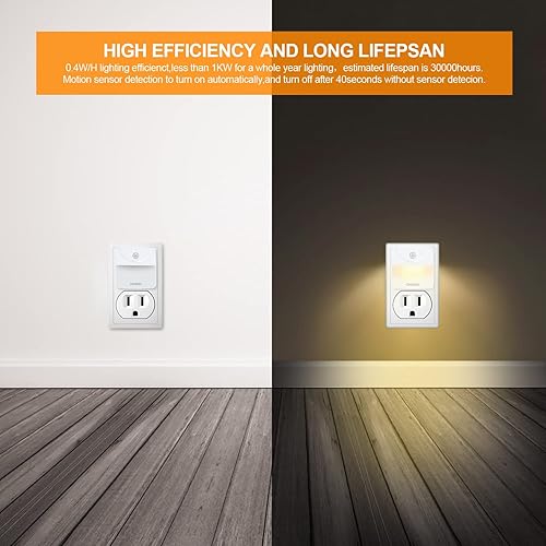 Miniatura 3 de Onsinn Luz nocturna LED enchufable, sensor de movimiento corporal, lámpara nocturna LED automática para niños, dormitorio, escaleras, iluminación de