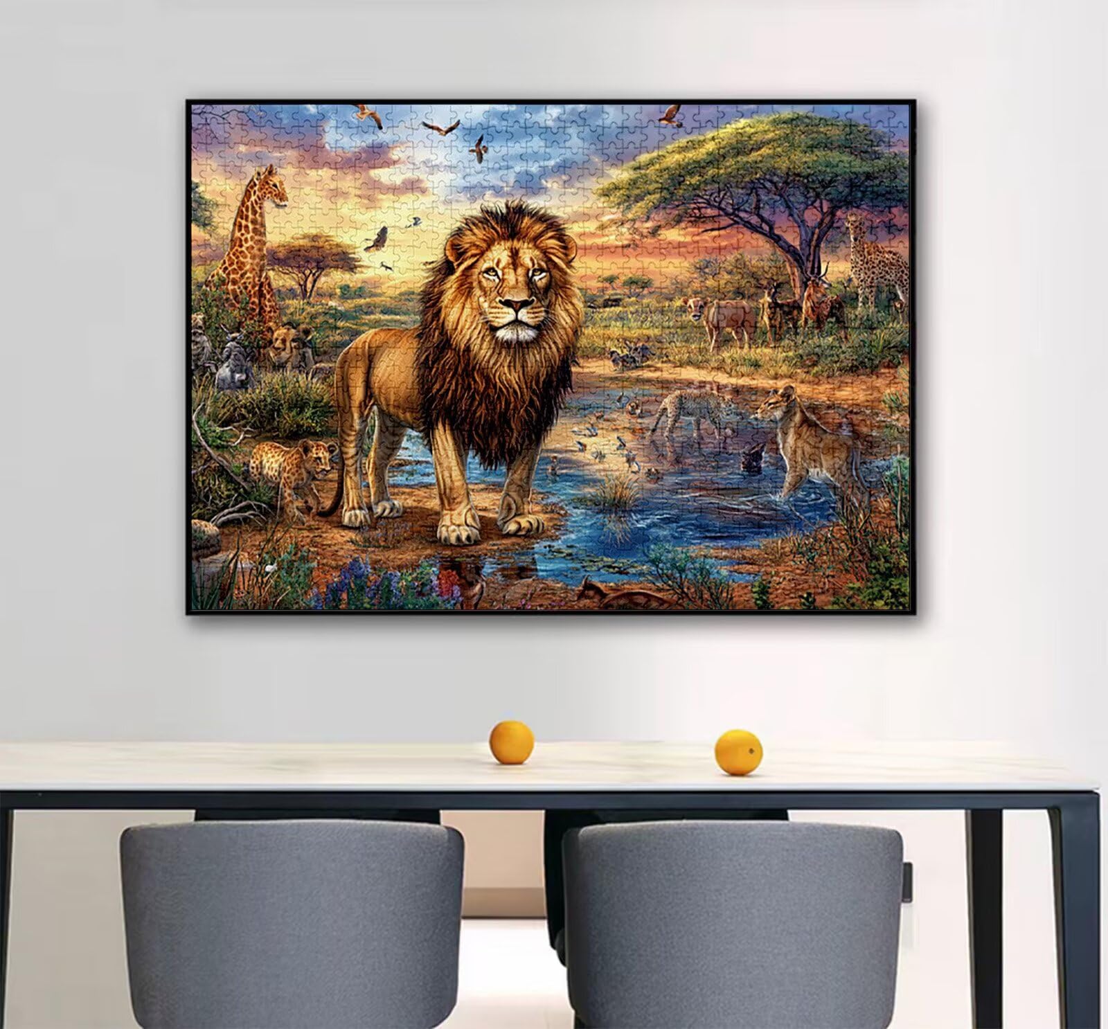 Lion Puzzle 2000 Pièces Adultes, Grand Bois Puzzle Animal Motif Désign, 100x70cm Jigsaw Bricolage Artisanat 14 Ans Activité Familiale Emballage Cadeau pour Decoration Murale Maison Chambre, Model110