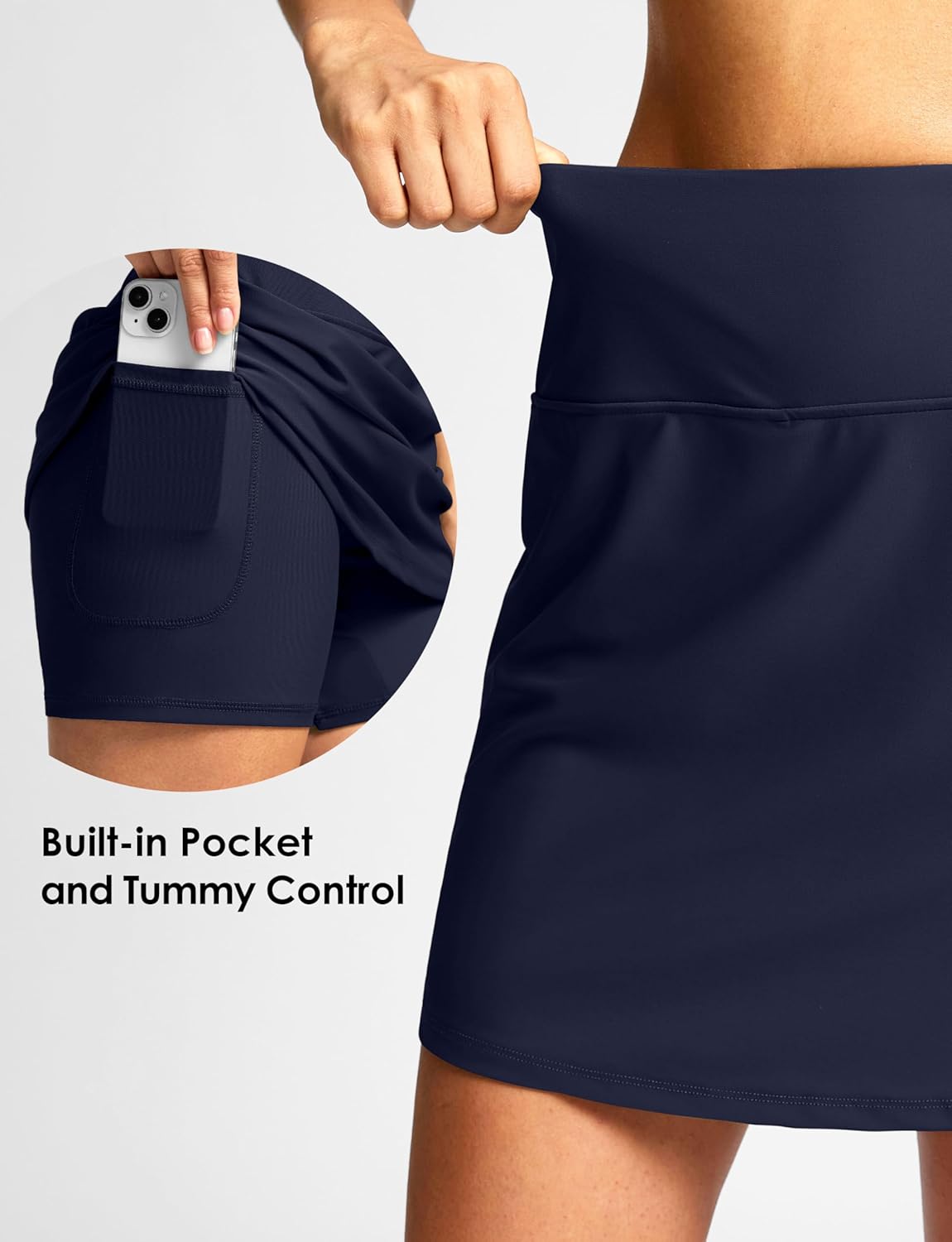 Viodia Women's 17" Long Swim Skirt High Waisted Modest Swimsuits Skirt Bathing Suit Tummy Control Swim Bottoms - Image 4