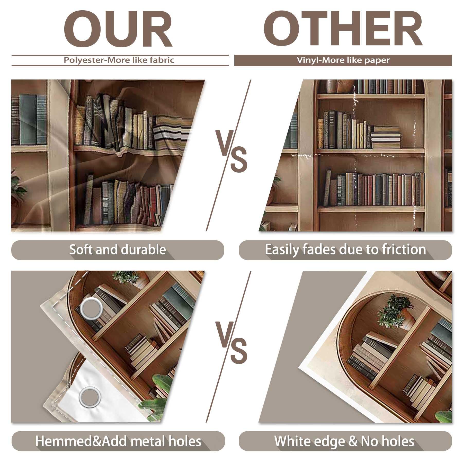 Sfondo In Poliestere Luminora – Libreria In Legno Rustico 213x152 Cm, Per Feste, Foto E Decorazioni