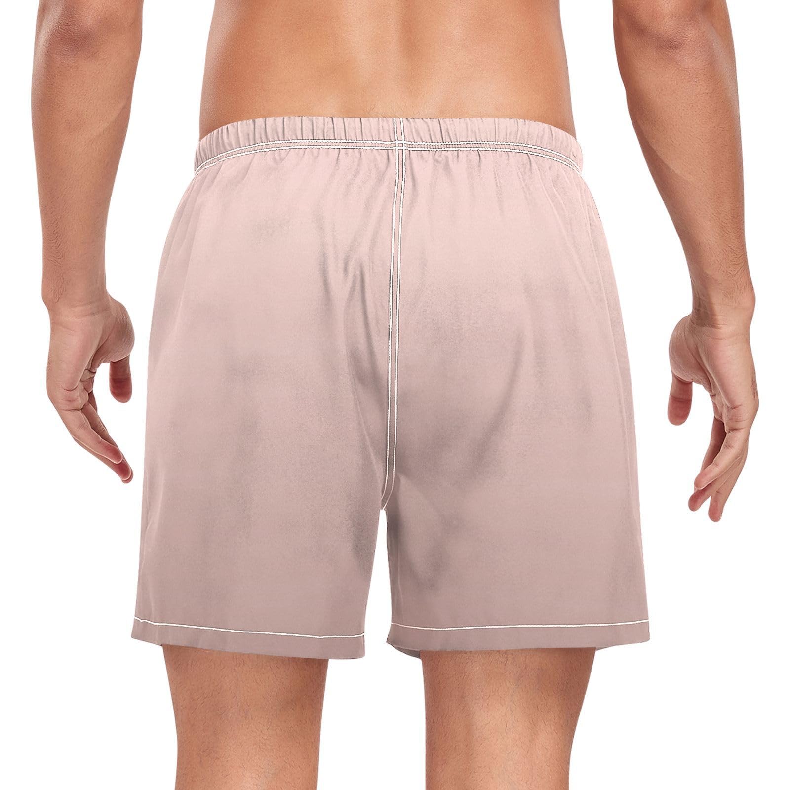 Yuiboo Rose_Gold_gradientSwimming Trunks for Men Men 2 in 1 Workout Shorts with Compression Liner and Pockets Swimwear Quick Dry Elastic