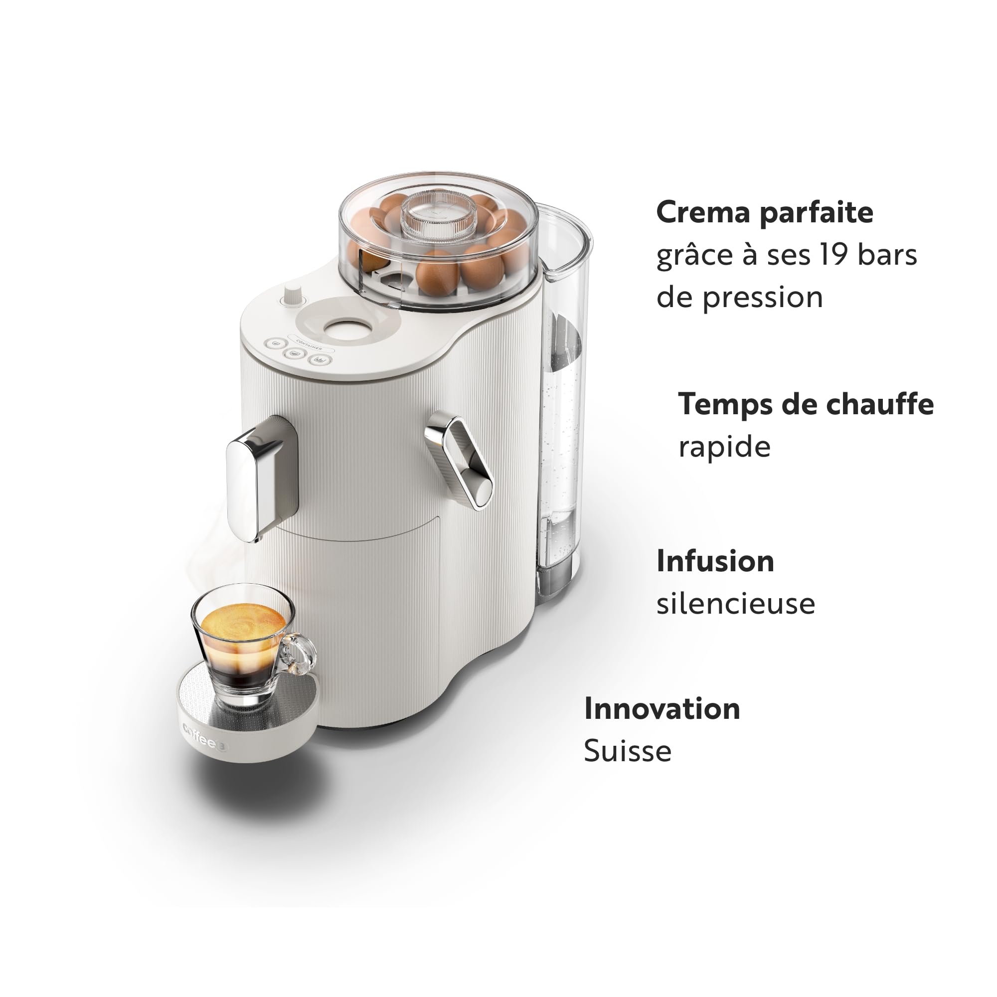 CoffeeB Globe Blanche – machine à café pour boules de café, 1,3 L