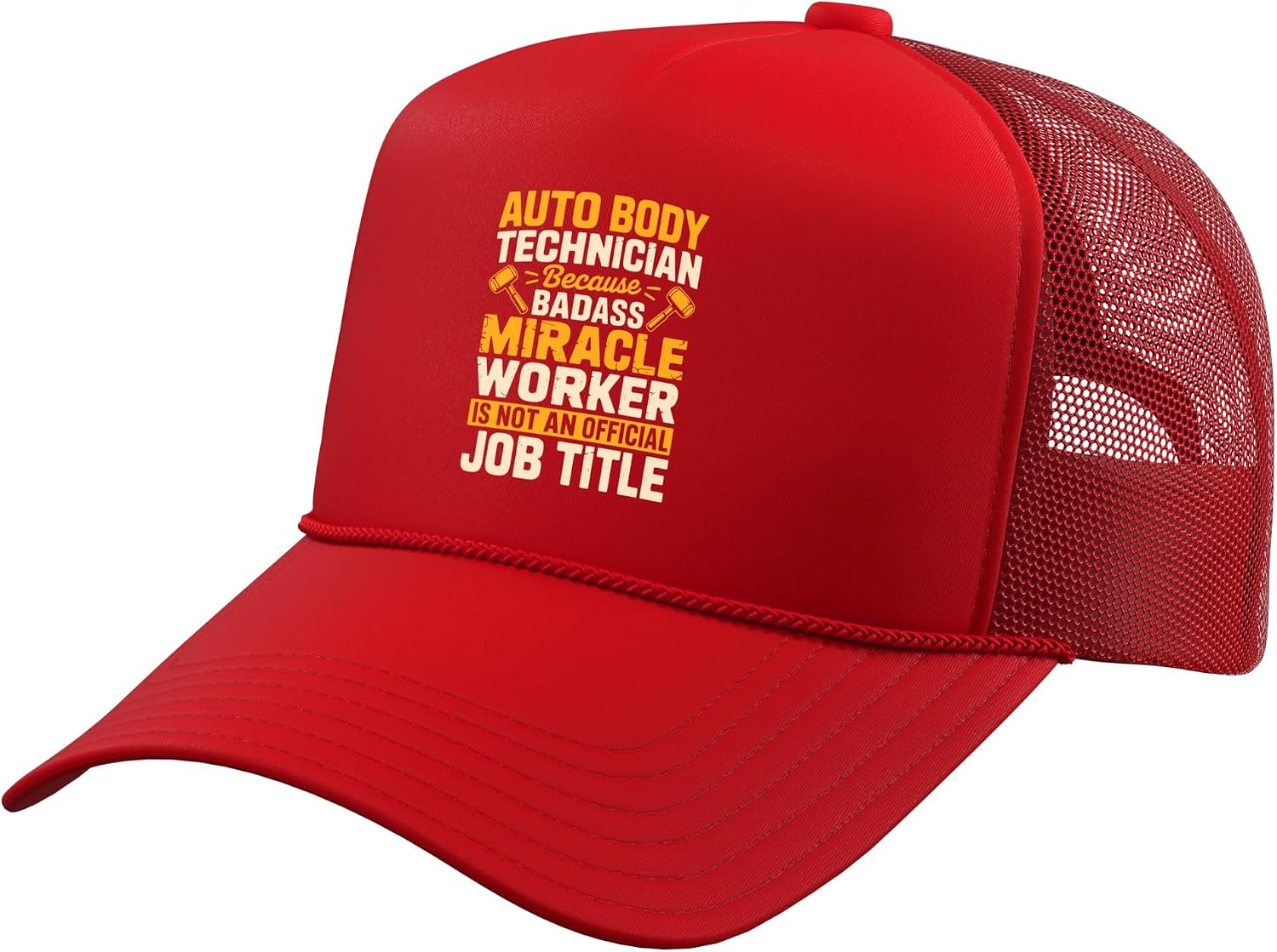 Auto Body Technician Art for Men Dad Auto Body Technician Trucker Hat with Adjustable Mesh Back