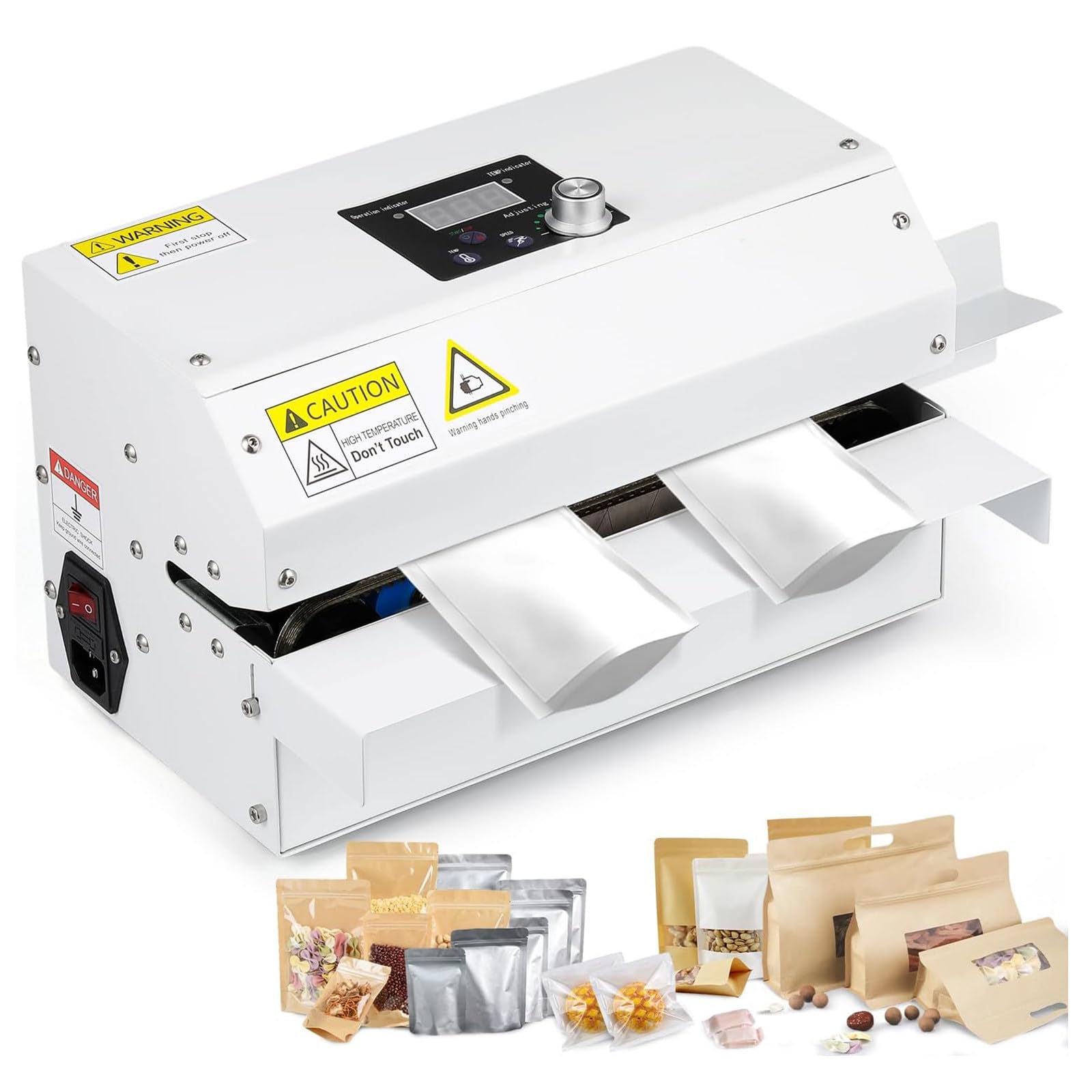 Máquina selladora térmica,Selladora de Bolsas de plástico Comercial de 300 W,Máquina automática de Sellado térmico de Bolsas de plástico para Alimentos para Tiendas pequeñas