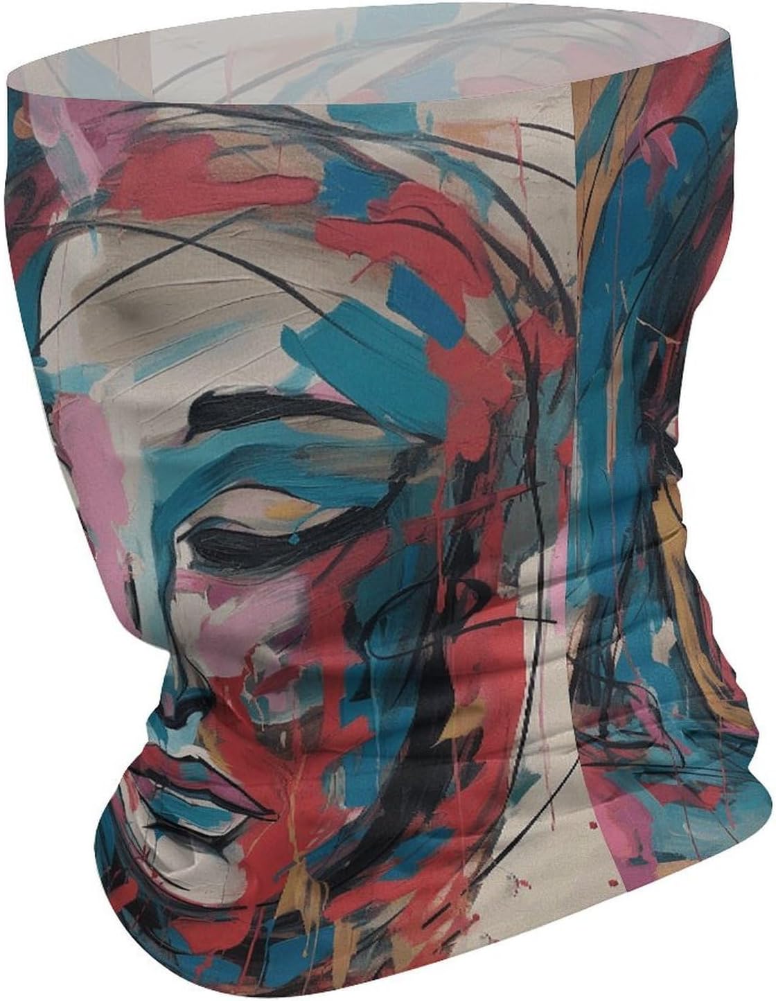 Abstract Female Face Neck Gaiter,Breathable Face Mask Sun Protection Scarf,Multipurpose Bandana for Men Women Sports Yoga Running