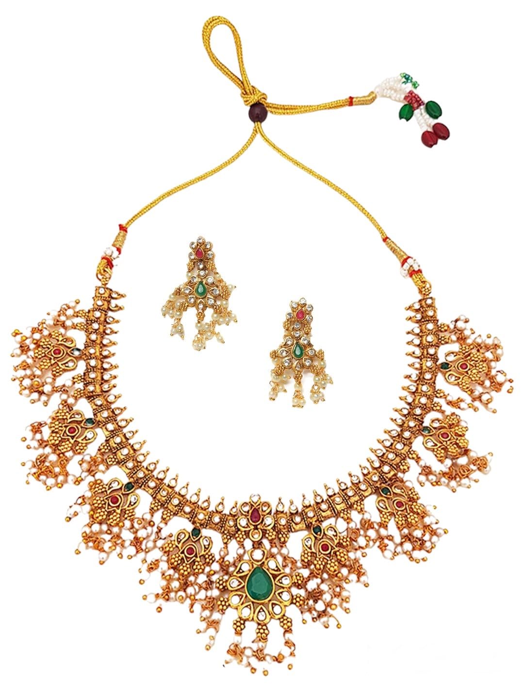 Griiham Womens Multicolor Stones Gotapusulu Necklace (B0CRS1LC4H) Amazon Price History, Amazon Price Tracker