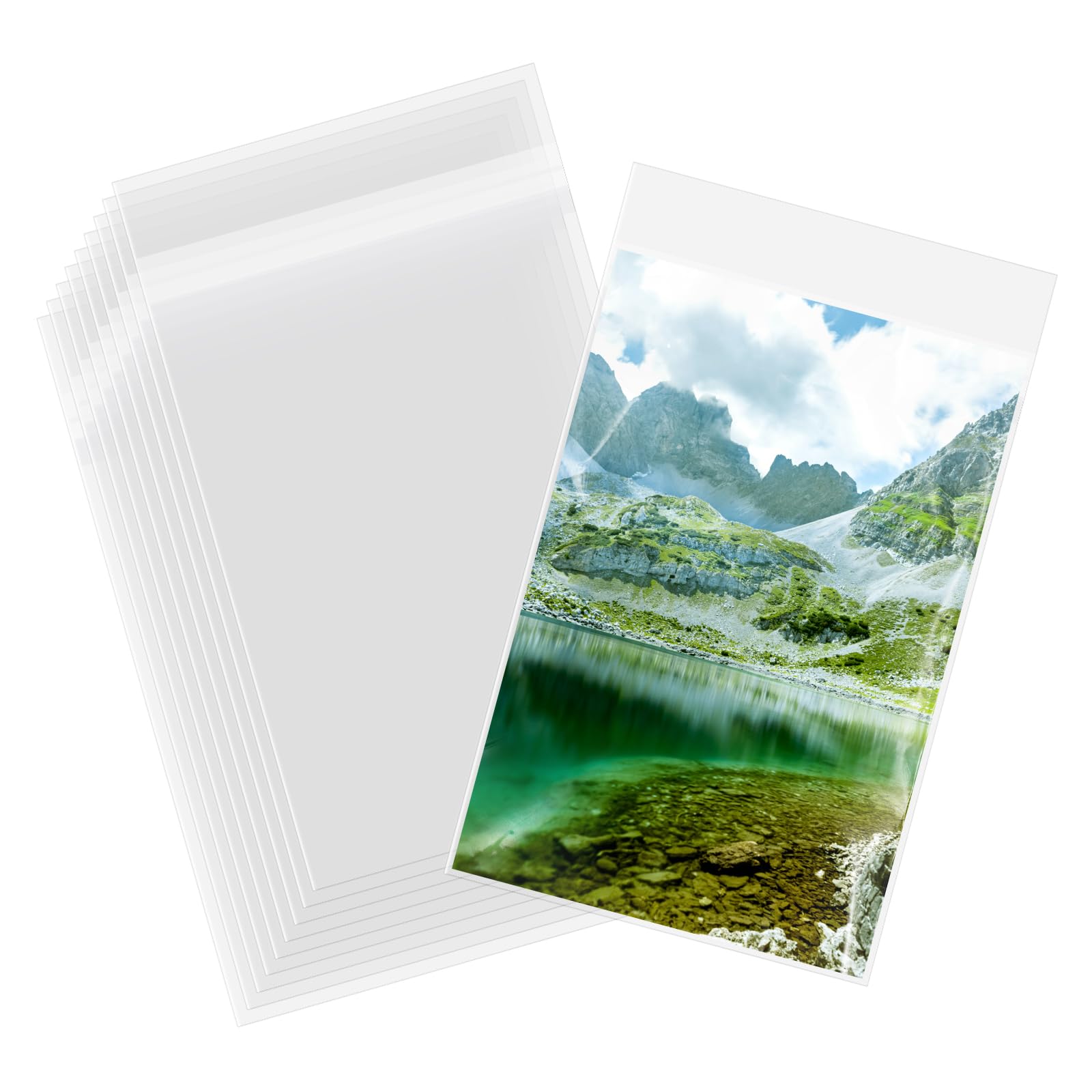 AUEAR, 4"x6" (100 Pack) Clear Plastic Sleeves - Acid Free 1.6Mil Crystal Resealable Bags -Fit for 4X6 Prints, Photos, A1 Cards, Envelopes