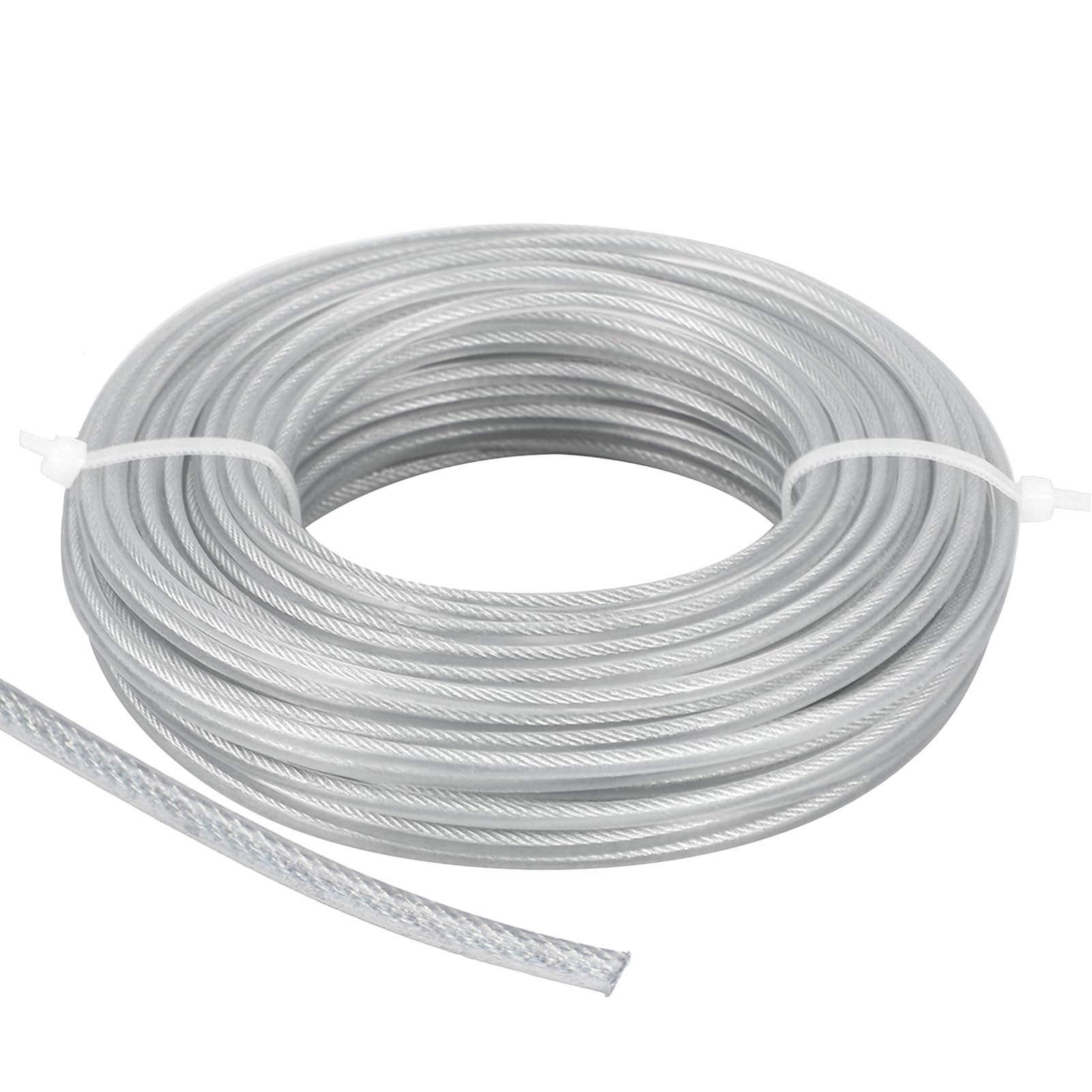 Heavy Duty 2.4mm Steel Core Strimmer Wire, Universal Grass Trimmer Line for Petrol and Electric Trimmers, Strong Nylon Cord for Garden Weeds and Overgrowth