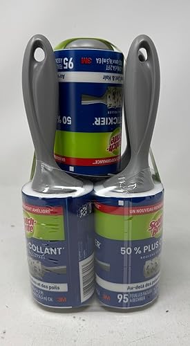 Scotch Brite 3M - Rodillo de pelusa 50% adhesivo, 95 hojas (paquete de 5), 475 unidades