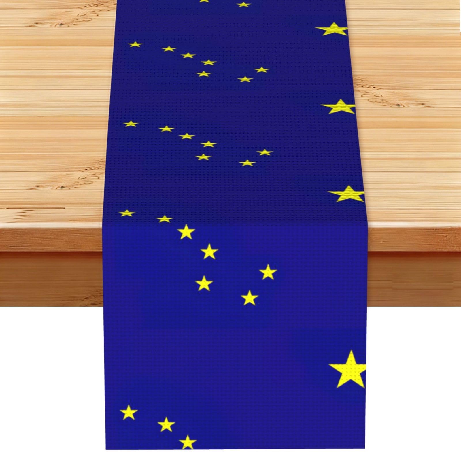 Alaska state flag Printed Table Runner 13 x 72, Wrinkle Resistant Decor for Dining Table Coffee Table Fireplace