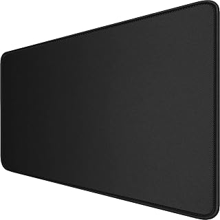 Hsmienk Large Extended Gaming Mouse Pad 31.5x15.7in Stitched Edges Waterproof Non-Slip Base for Gamers Office Black