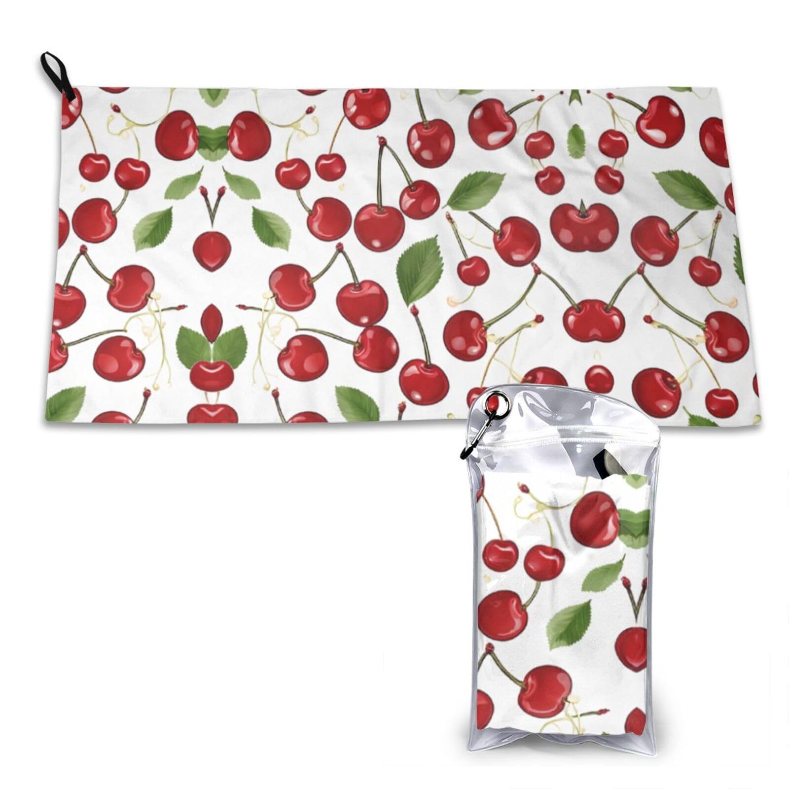 WXWJSHMGC Red Cherries Print Cooling Towel, Gym Towel,Cooling Towels For Neck, Soft Breathable Travel Cool Towel,Sports Towels For Gym,Camping