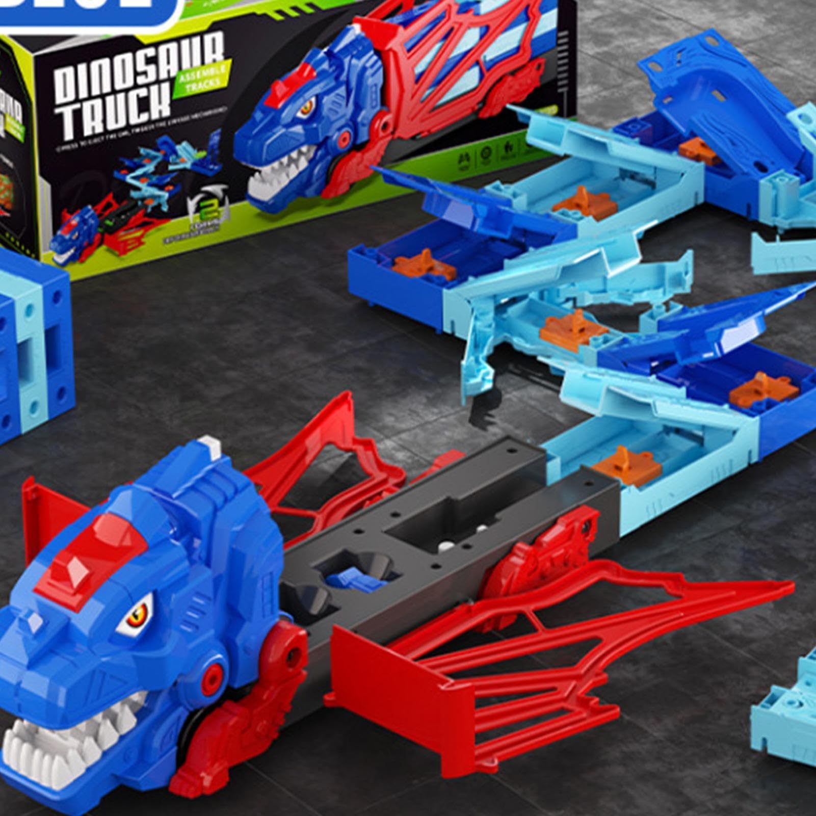 Pista Auto Dinosauri Da Corsa Set di Educativo Interattivo con Veicoli | Pista Da Corsa Dinosauri Giocattolo Per Bambini E Bambine Interno Esterno Prescuola Asilo Viaggio Compleanno