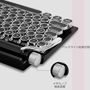 Risen タイプライター型 レトロ メカニカルキーボード LEDライト　黒 Amazon | タイプライター型 レトロ メカニカルキーボード LED